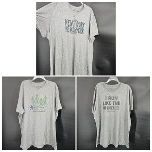 Life Is Good Shirt Lot 3 Men 2XL Gray New York Running Hiking Graphic Tee Casual